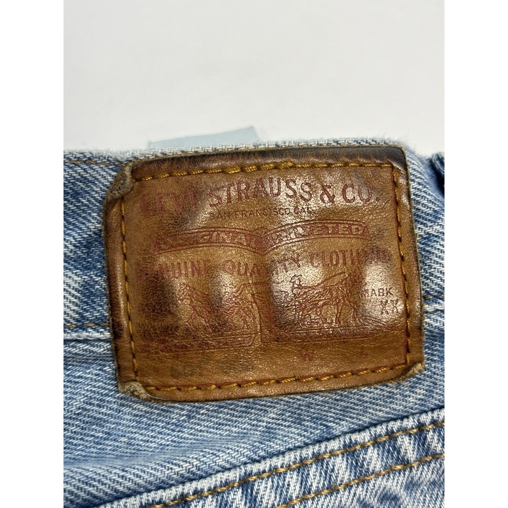 Levi's 501 93 Men Jeans 28x32 Light Blue Denim Big E Distressed Button Fly - Picture 8 of 10